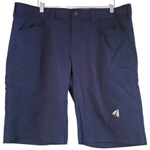 EDDIE BAUER First Ascent Guide Pro Hiking Shorts Navy Check Men's 40 *Minor Flaw
